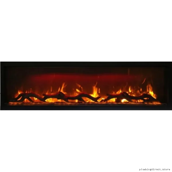 Amantii SYM-6O Symmetry Electric Wall-Mounted Fireplace – Realistic Logs & Crystal Flames