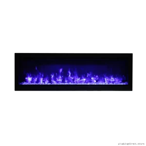 Amantii SYM-50 Electric Built-In Fireplace with Realistic Log Set & Glass Front