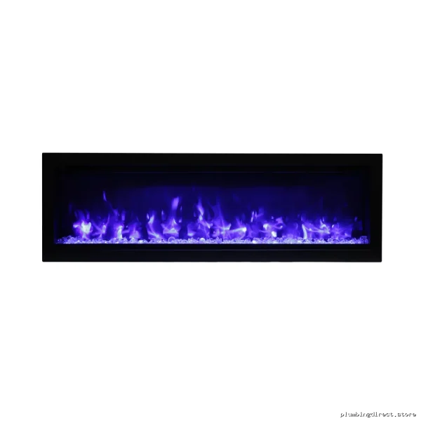 Amantii SYM-50 Electric Built-In Fireplace with Realistic Log Set & Glass Front