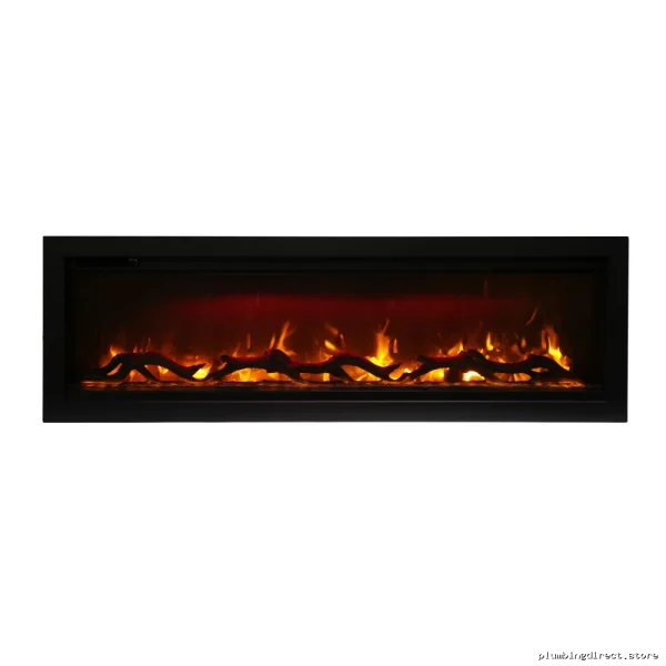 Amantii SYM-50 Electric Built-In Fireplace with Realistic Log Set & Glass Front - Image 3