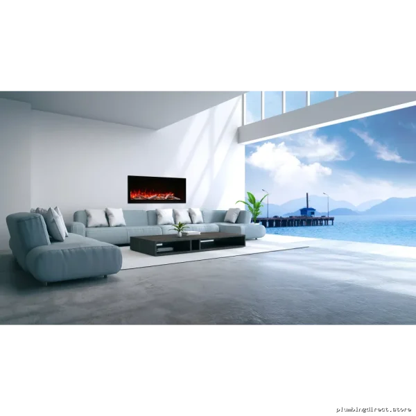 Amantii SYM-50-XT 50 Inch Tall Electric Fireplace with Realistic Logs