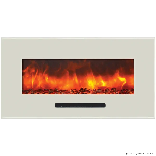 Amantii White LED-Backlighted Fireglass Surroudnt Kit | 60"x30
