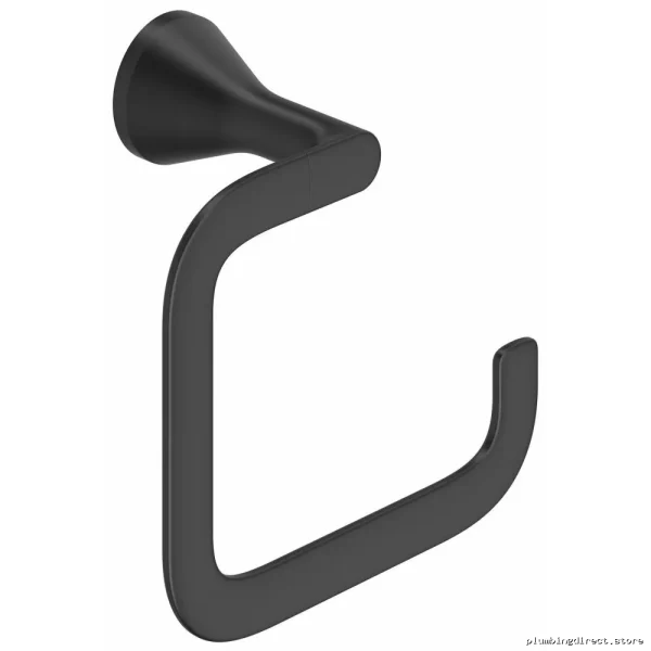 Aspirations Durable Matte Black Towel Ring - American Standard Model 7061190.243
