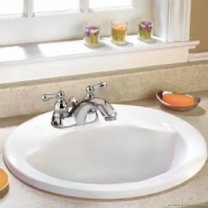 American Standard Bone Centerset Drop-In Sink - Stylish Bathroom Upgrade