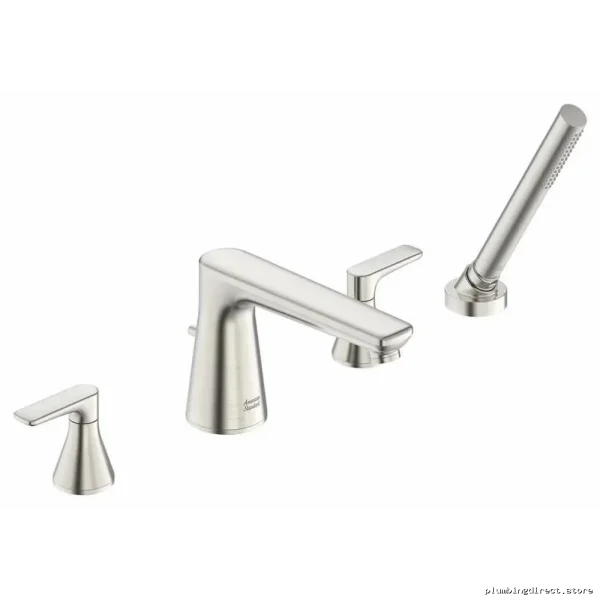 American Standard Brushed Nickel Roman Tub Faucet Trim with Handheld Shower T061901.295 - Image 3
