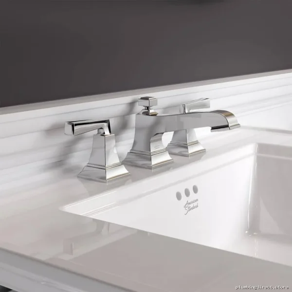 American Standard Brushed Nickel Widespread Bathroom Faucet with Pop-Up Drain 7455801.295 - Image 3