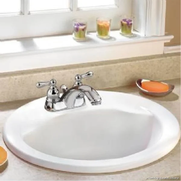 American Standard Cadet White Drop-In Bathroom Sink with Single Hole - Model #0419-EC - Image 2
