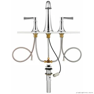 American Standard Chrome Bathroom Faucet - Widespread Design, Pop-up Drain 7722801.002