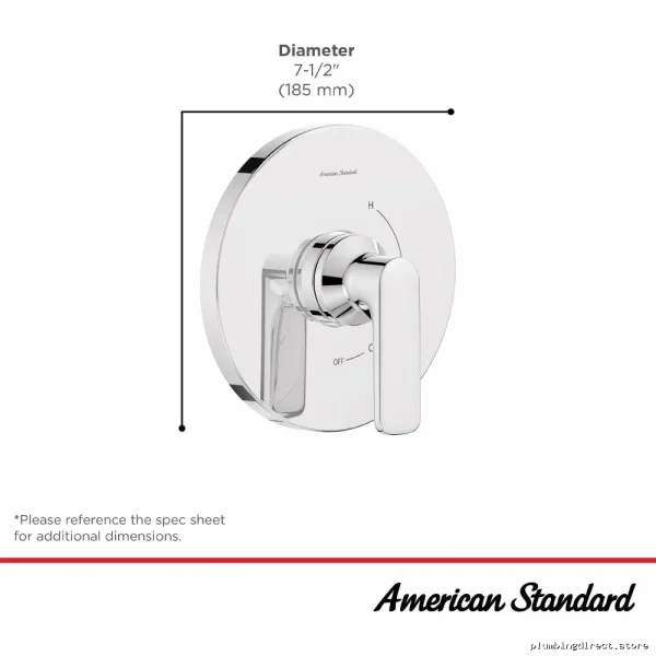 American Standard Chrome Pressure Balance Shower Trim - Single Handle - Image 2