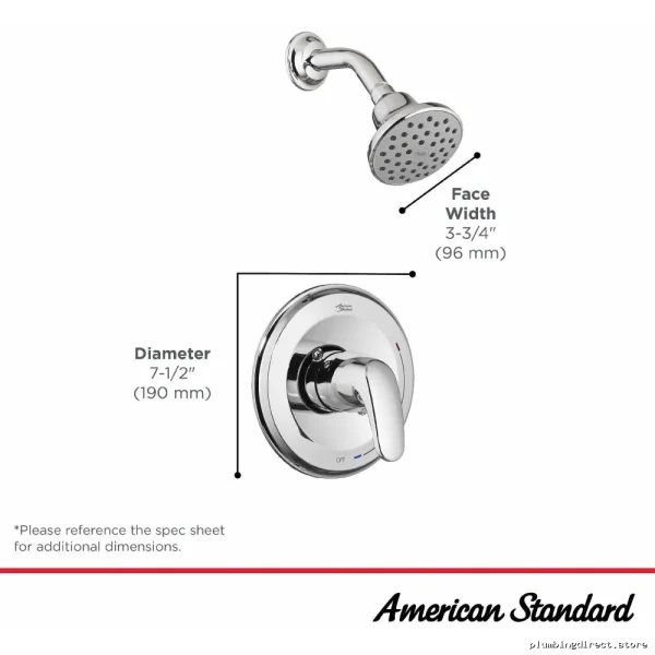 American Standard Colony Pro Single Handle Shower-Tub Combo w/ Diverter Valve - Chrome Finish - Image 4