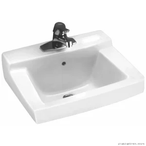 American Standard Declyn White Wall-Mount Bathroom Sink - Compact Centerset Design