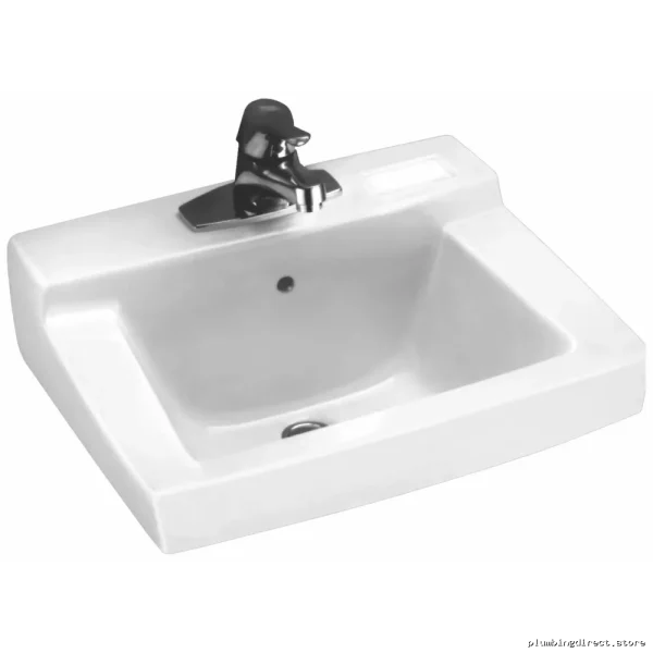 American Standard Declyn White Wall-Mount Bathroom Sink - Compact Centerset Design