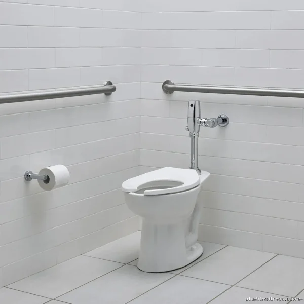 American Standard Madera 1.1 GPF White Elongated Flushometer Toilet Bowl, Floor Mounted