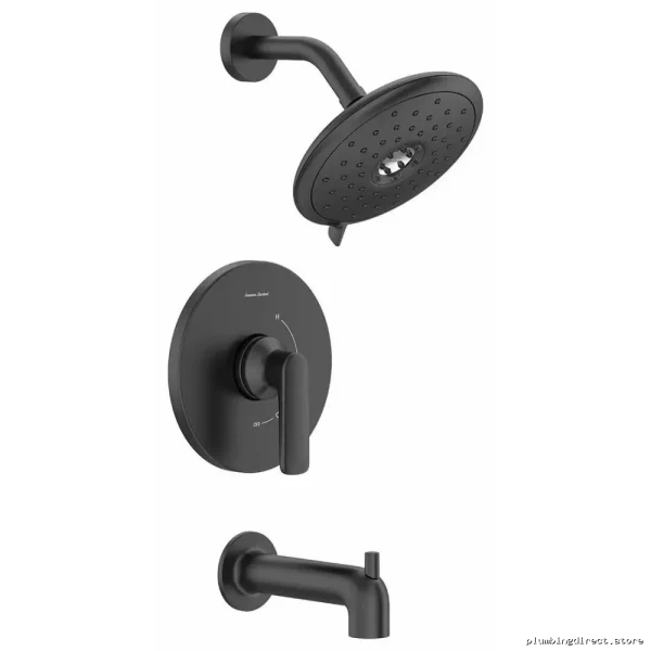 American Standard Matte Black Shower Trim Kit with Single-Handle Pressure Balance - Image 2