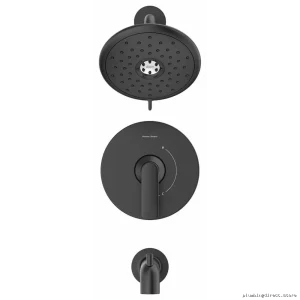American Standard Matte Black Shower Trim Kit with Single-Handle Pressure Balance
