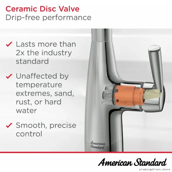 American Standard Polished Nickel Pull-Down Spray Kitchen Faucet Delancey Model - Image 2