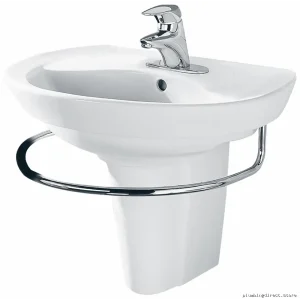 American Standard Ravenna White 1-Hole Pedestal Sink Top - Elegant Bathroom Design