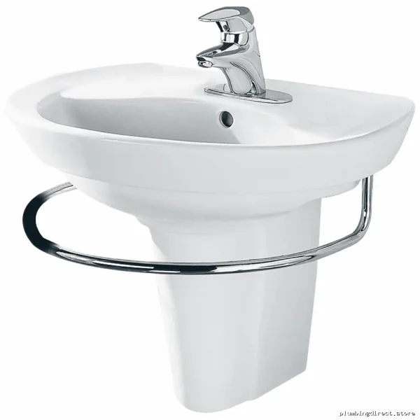 American Standard Ravenna White 1-Hole Pedestal Sink Top - Elegant Bathroom Design