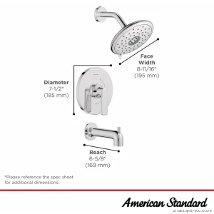 American Standard Single-Handle Pressure Balanced Shower/Tub Faucet Kit - Brushed Nickel Finish, Easy Install