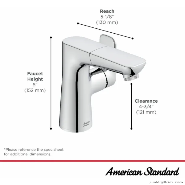 American Standard Bathroom Faucet - Single Hole Design with Pop-Up Drain & 1.2 GPM Flow - Brushed Nickel 7061121