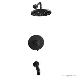 American Standard Studio S Matte Black Pressure Balanced Tub & Shower Faucet Trim TU105502