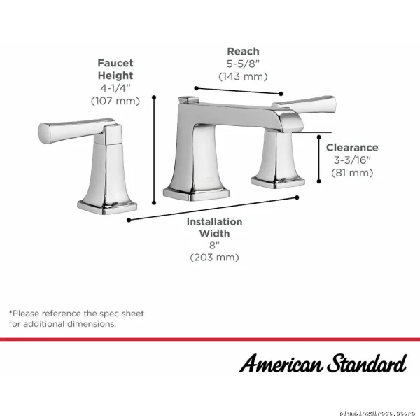 American Standard Townsend Widespread Bathroom Faucet with Pop-Up Drain - Image 2