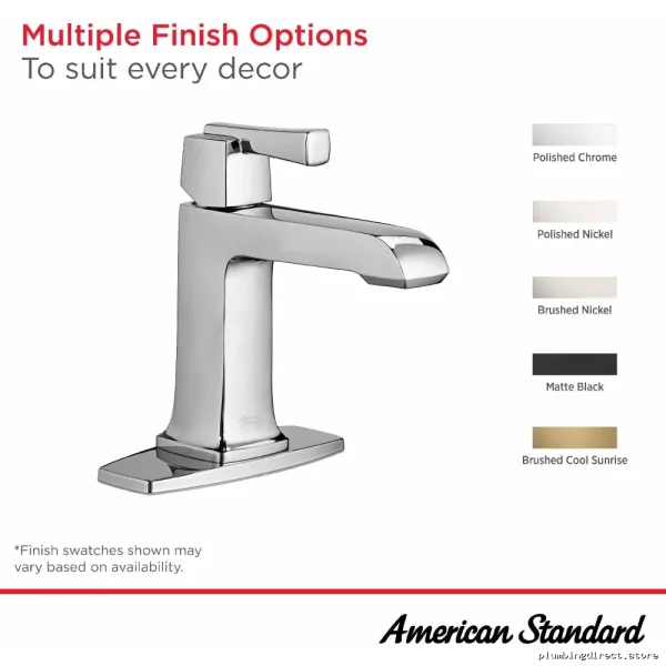 American Standard Townsend Single-Hole Bathroom Faucet - Matte Black Pop-Up Drain - Image 2