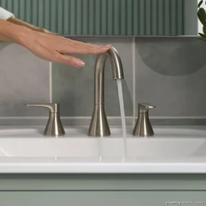 American Standard Aspirations Widespread Double Handle Bathroom Faucet with Pop-Up Drain Kit - Brushed Nickel 7061801.295