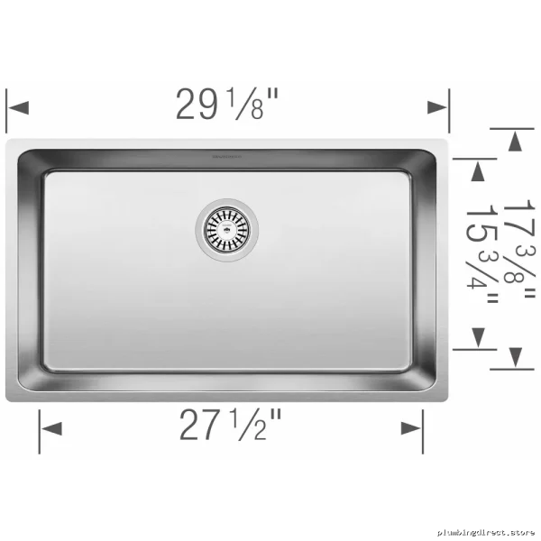 Andano U One Super Single Bowl Undermount Sink - Stainless Steel Blanco Model 401566
