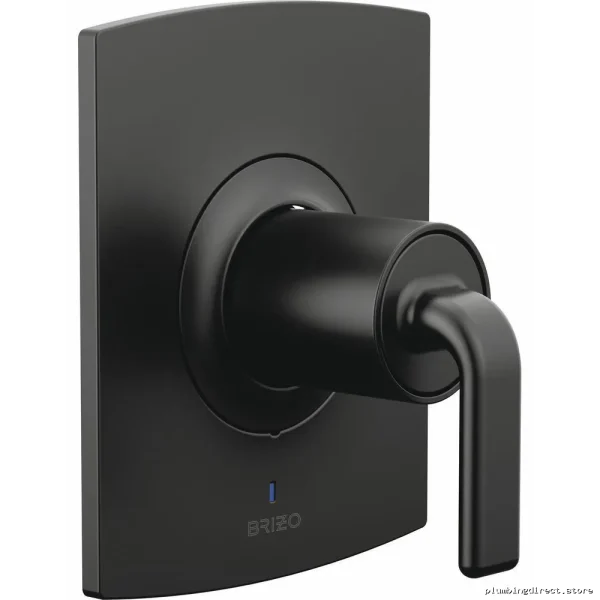 Allaria Anti-Scald Pressure Valve Trim with Twist-Style Handle - Matte Black HL60P67-BL - Image 2