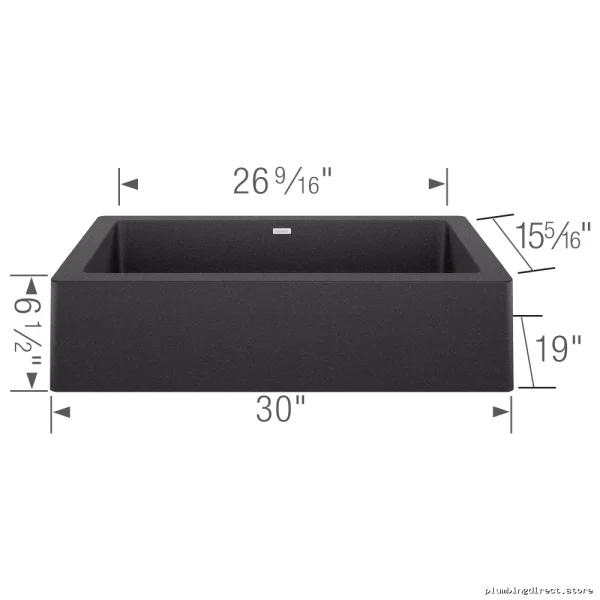 Vintera 30 Apron-Style Silgranit Sink in Anthracite - Durable Modern Design Blanco - Image 2