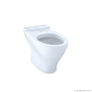 Universal Height Elongated Toilet Bowl with Skirted Design - Cotton White Aquia® CT412F#01
