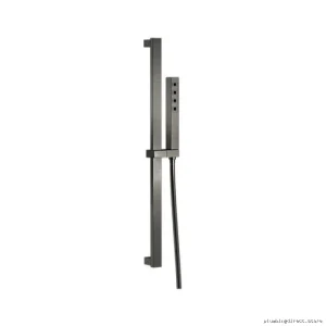 ara adjustable slide-bar hand shower kit w/h²o technology black stainless
