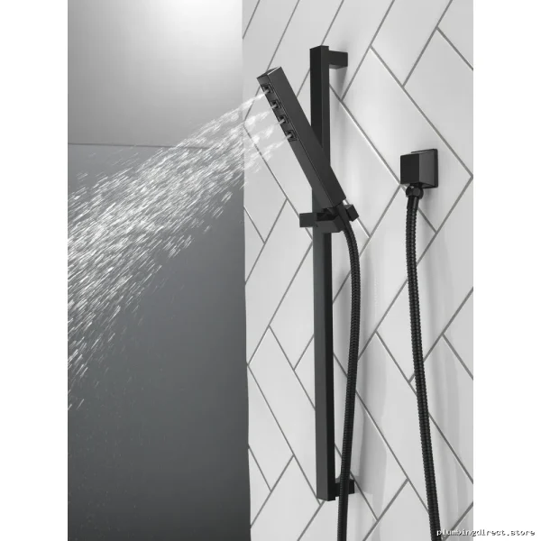 Ara H2Okinetic 1-Setting Hand Shower w/ Slide Bar - Matte Black Model 51567-BL Delta - Image 3