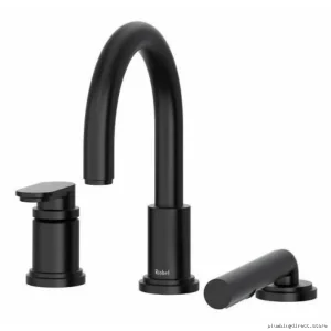 Arca Black 3-Hole Deck Mount Tub Filler Trim TAA10BK RIOBEL