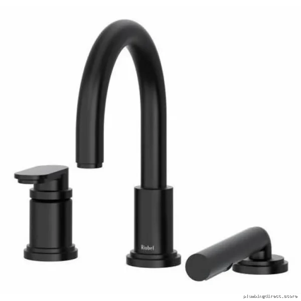 Arca Black 3-Hole Deck Mount Tub Filler Trim TAA10BK RIOBEL