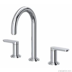 Arca Chrome Bathroom Faucet with Lever Handles 1.2 GPM Water-Saving C-Spout