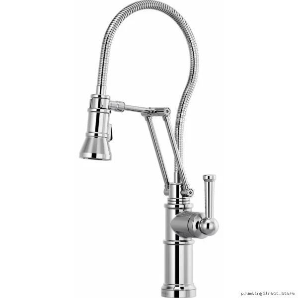 Artesso Brizo Chrome Kitchen Faucet - Articulating Design with Pulldown Spray & Finished Hose 63125LF-PC