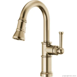 Artesso Luxe Gold Bar Prep Faucet with Pulldown Spray