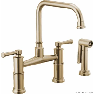 Artesso Luxe Gold Bridge Faucet with Side Spray - 62525LF-GL Brizo Design