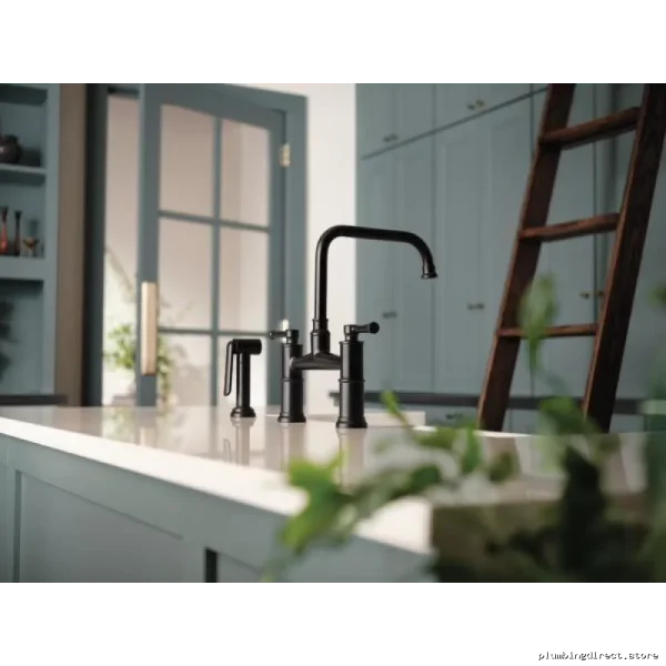 Artesso Bridge-Style Kitchen Faucet with Side Spray - Matte Black 62525LF-BL Brizo - Image 3