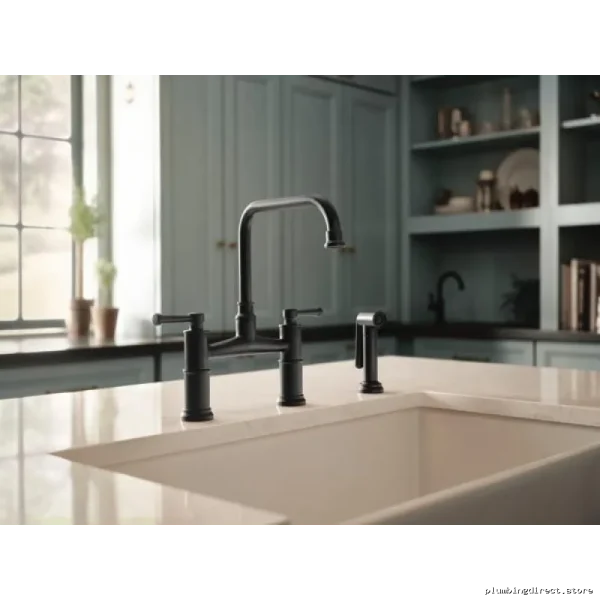 Artesso Bridge-Style Kitchen Faucet with Side Spray - Matte Black 62525LF-BL Brizo - Image 4
