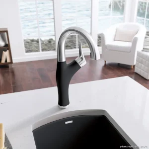 Artona Bar Faucet - Hidden Pull-Down Spray, Stainless Steel & Anthracite Finish