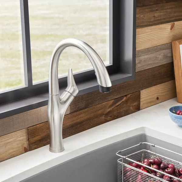 Artona Blanco Stainless Steel Kitchen Faucet with Pulldown Spray - Image 4
