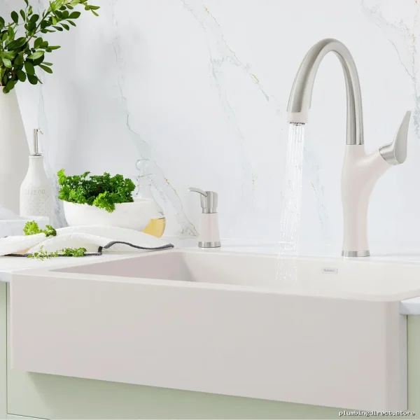 Artona Pull-down Sprayer Kitchen Faucet – Durable PVd Steel & Soft White Finish BLANCO-XXXX - Image 3