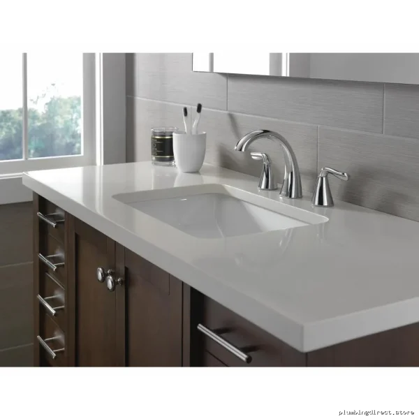 Arvo Chrome Widespread Bathroom Faucet | Delta Design | Model #35840LF - Image 2