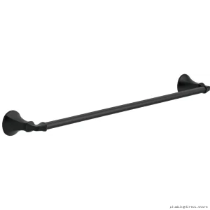 Ashlyn 24 Inch Matte Black Wall-Mounted Towel Bar - Delta Design