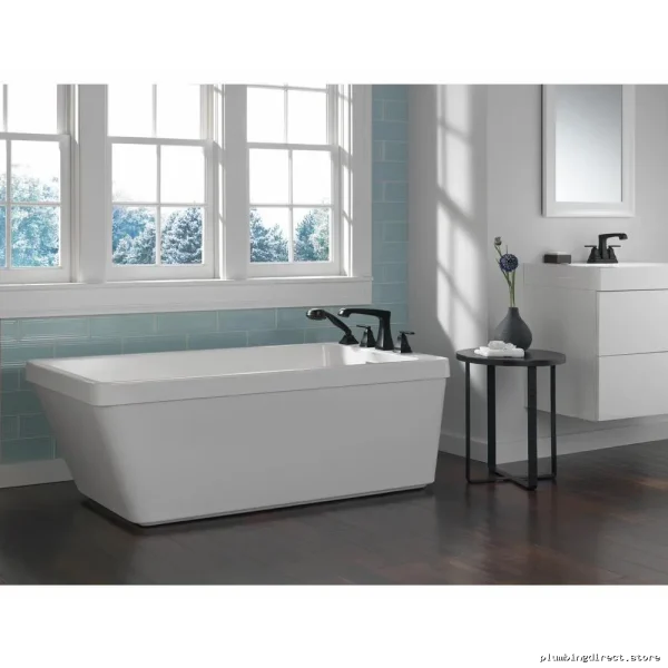 Ashlyn Elegant Roman Tub Faucet Trim w/ Hand Shower - Matte Black T4764-BL Delta - Image 2