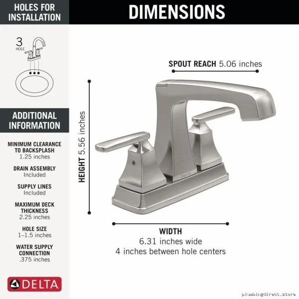 Ashlyn Modern Stainless Centerset Faucet - 2564-SSMPU-DST Delta