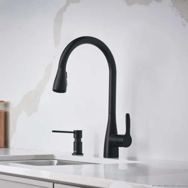Aturo Matte Black Bar Faucet with Pulldown Spray - Model 443028 - Image 2